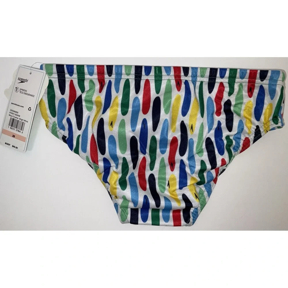 NWT Men's Speedo Vibe Collection Eco Endurance Brief Swim Trunks Wave Crusher 28